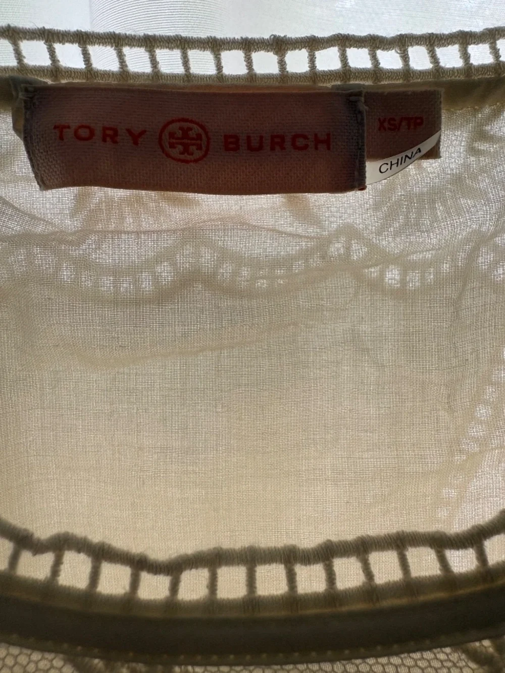 Tory Burch Embroidered Poplin Dress Women's Size Xs In New Ivory